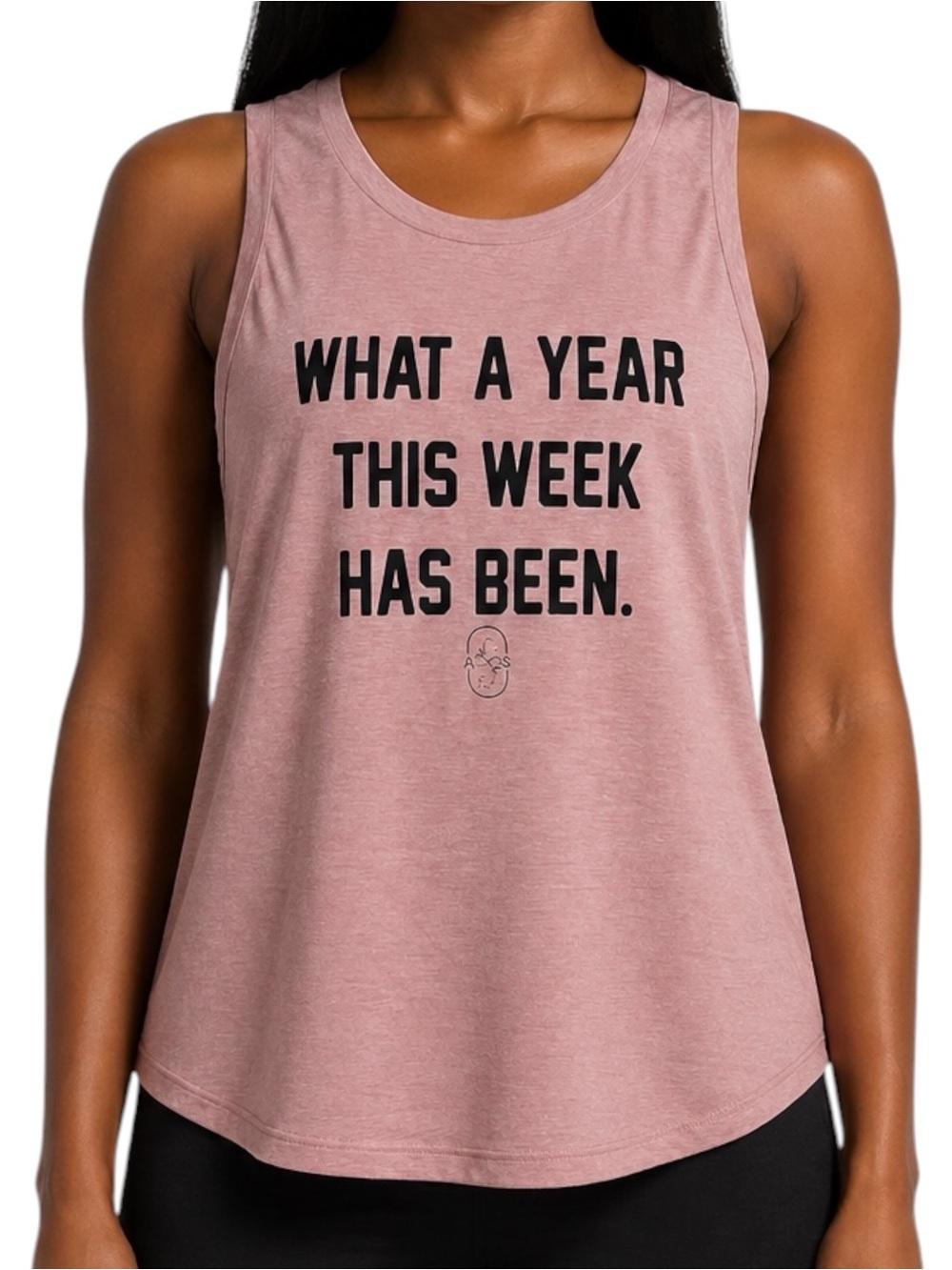 AS REVIVAL Funny Quote Pink Tank Top Medium